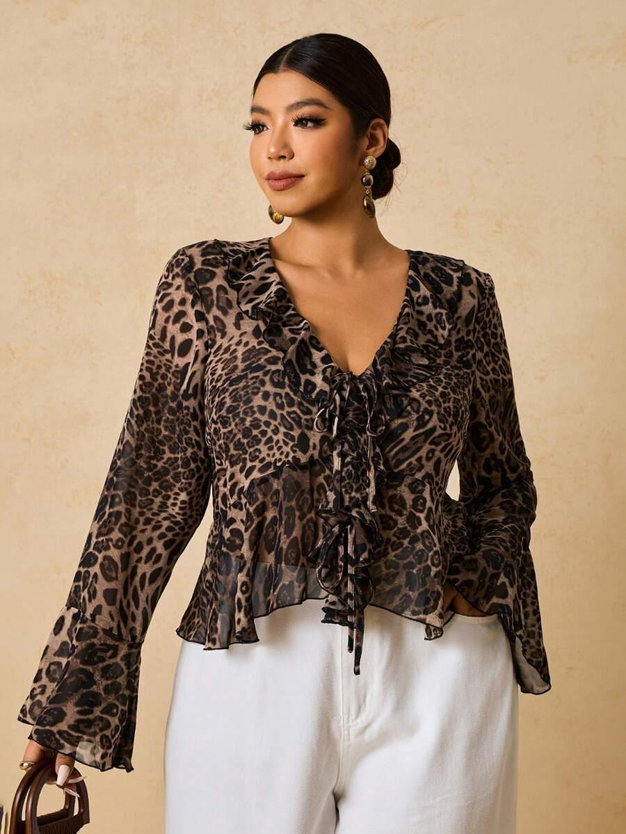 BLUZKA Z DŁUGIM RĘKAWEM ANIMAL PRINT