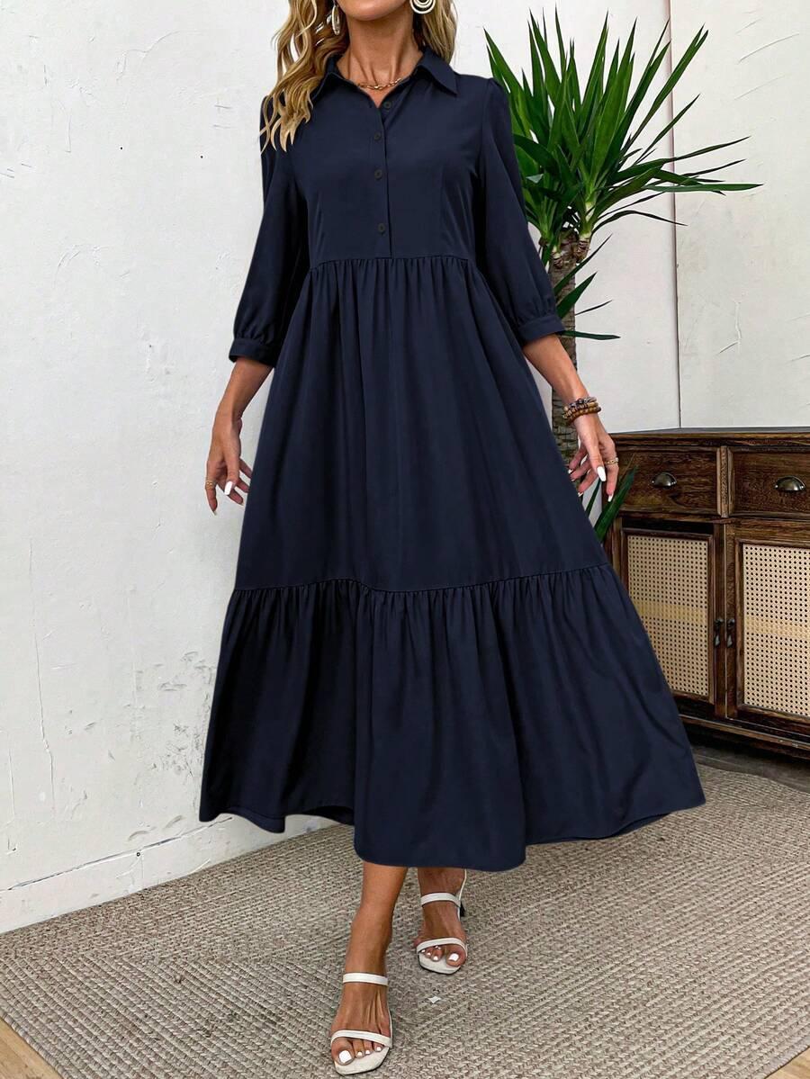 niebieska sukienka maxi