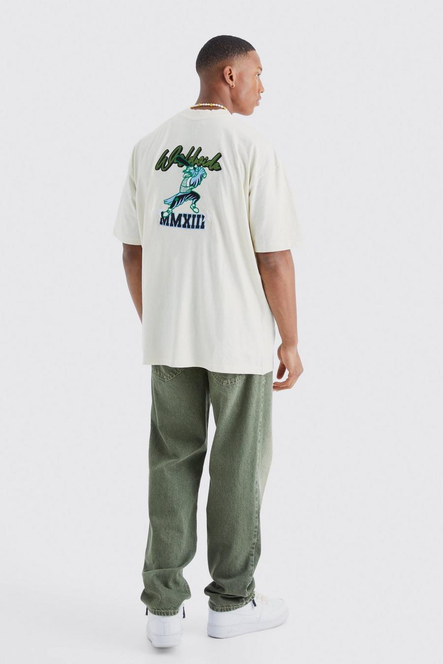 KREMOWY T-SHIRT OKRĄGŁY DEKOLT 