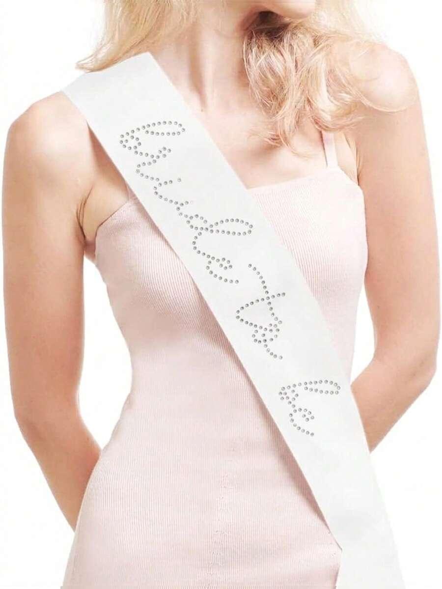 biała szarfa ślubna