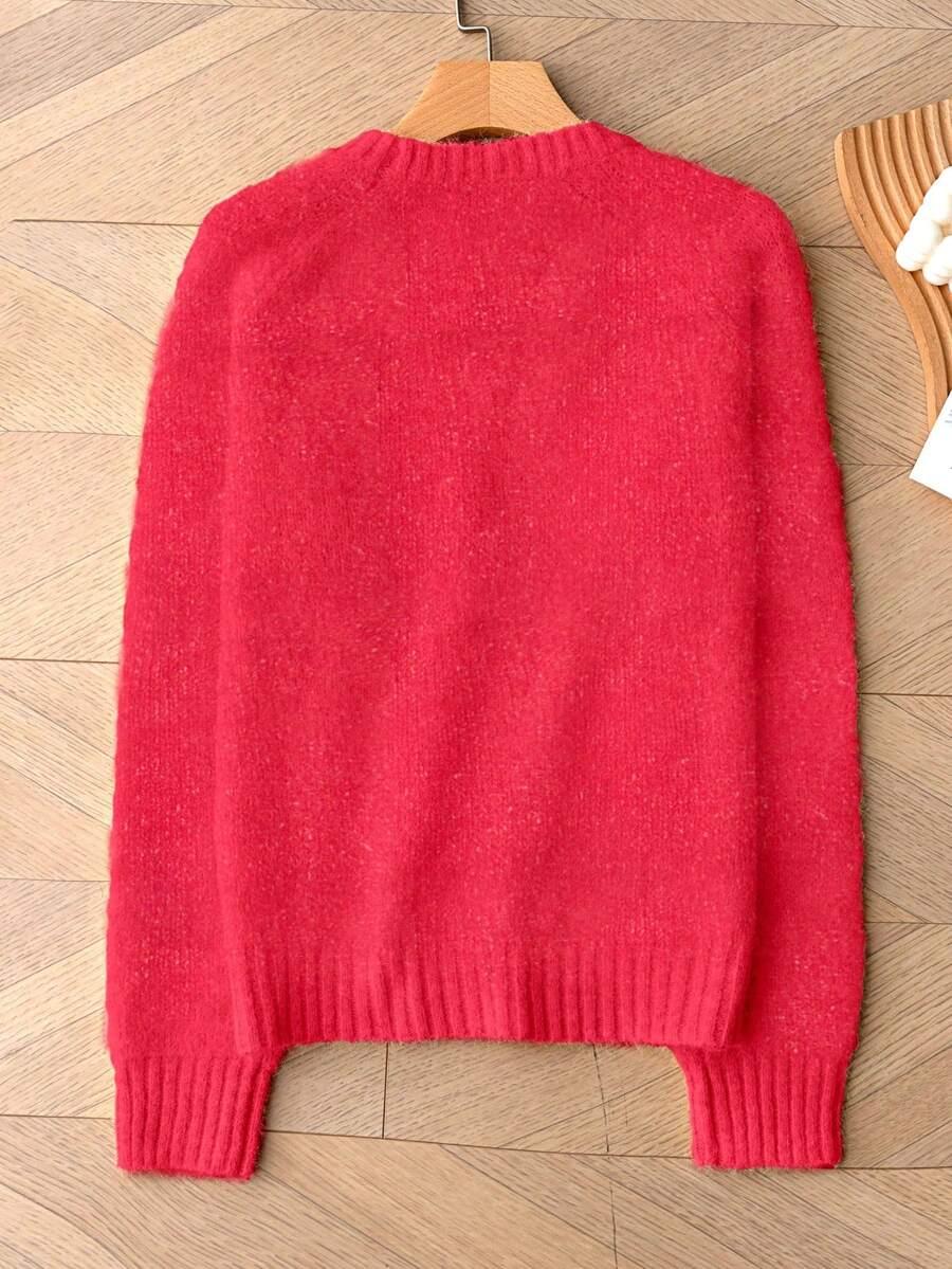RÓŻOWY SWETER DŁUGI RĘKAW