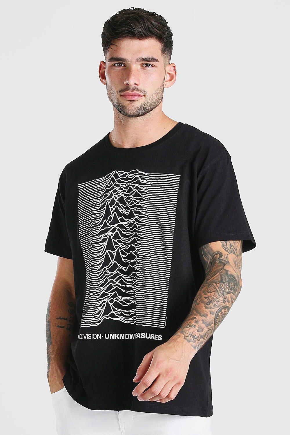 czarny t-shirt print joy division