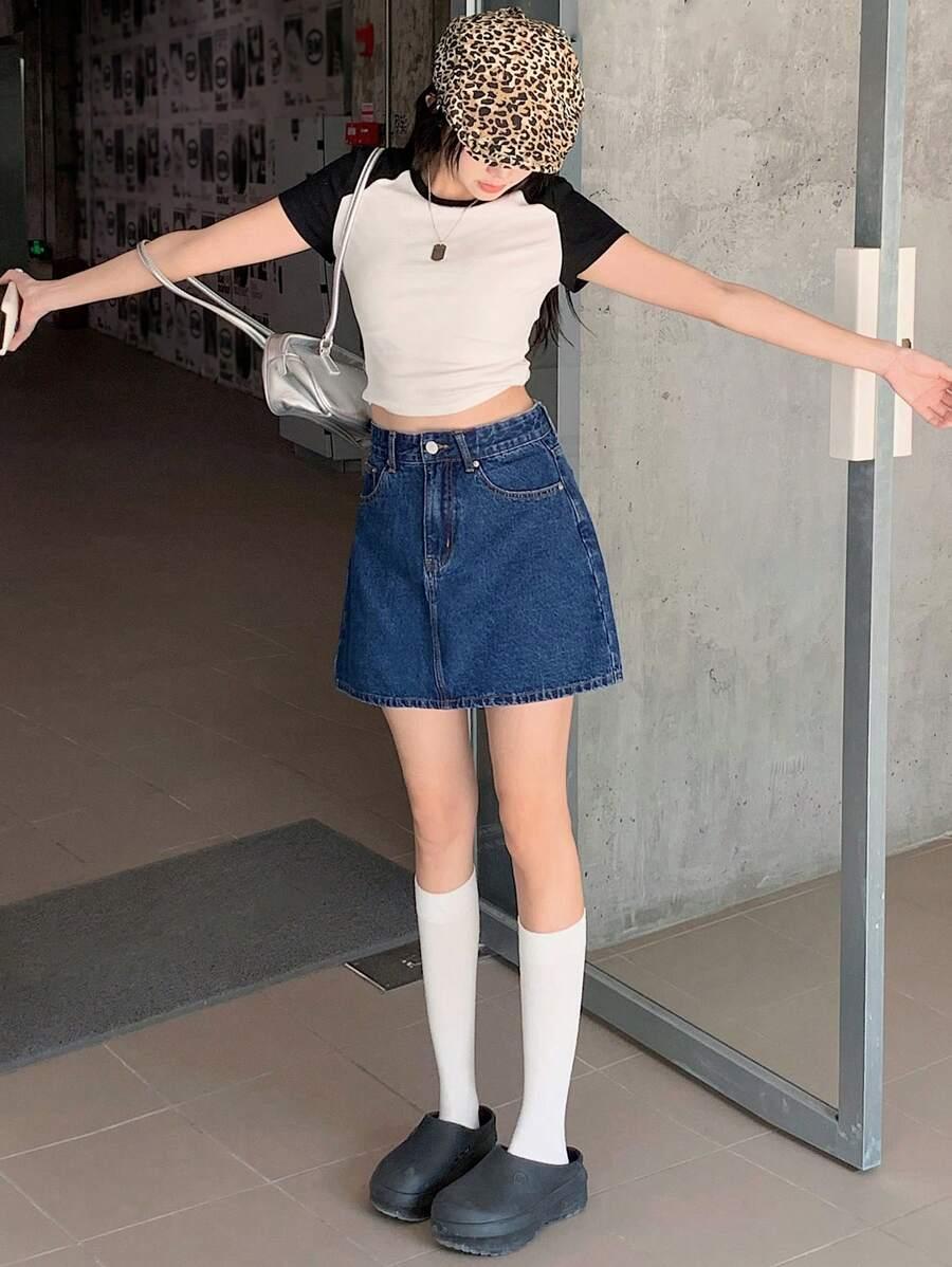 JEANSOWA MINI SPÓDNICA 