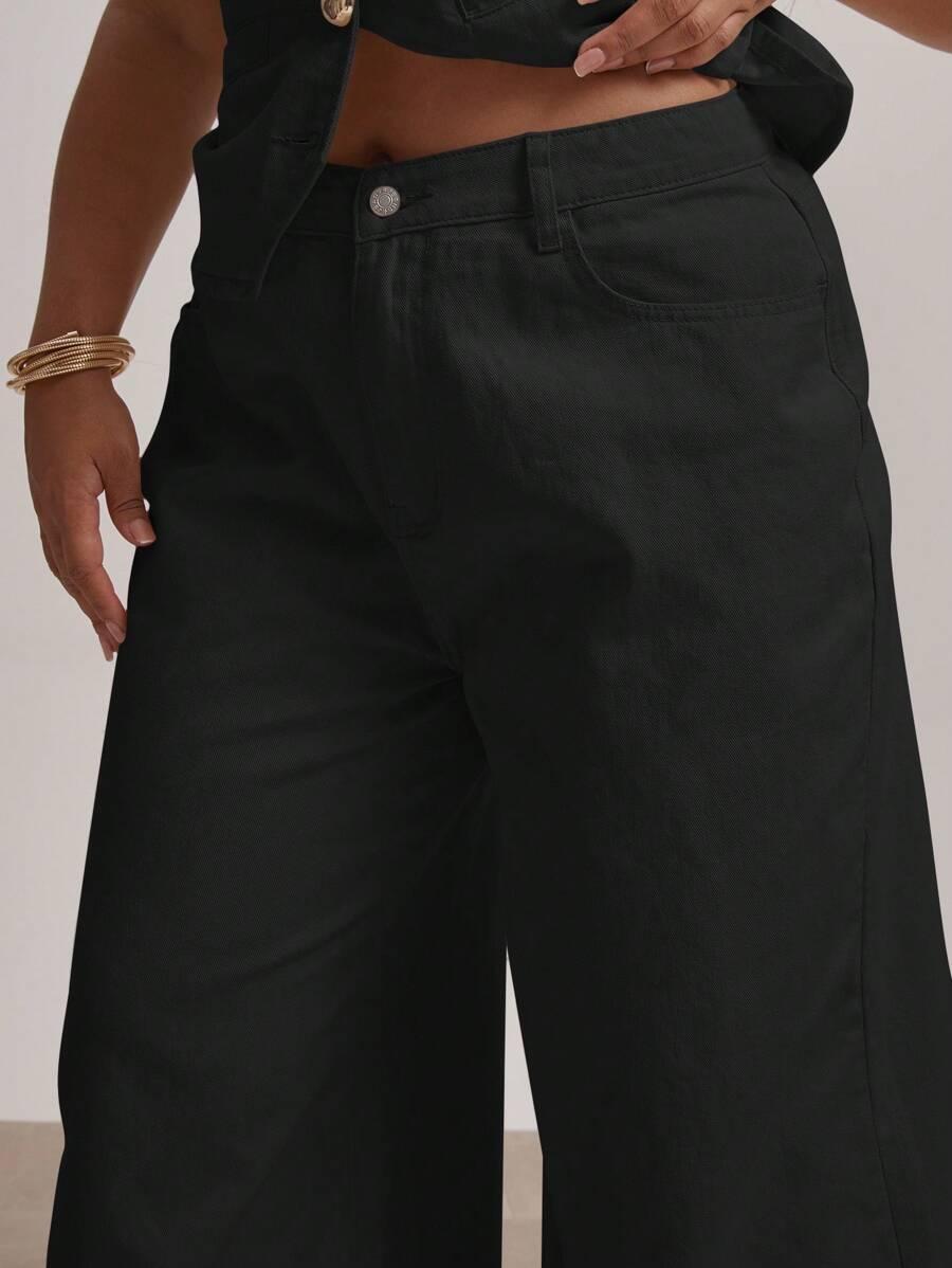 CZARNE SPODNIE JEANS