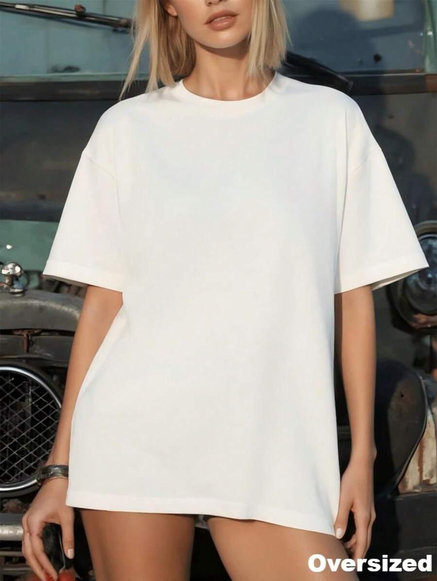 BIAŁY T-SHIRT OVERSIZE