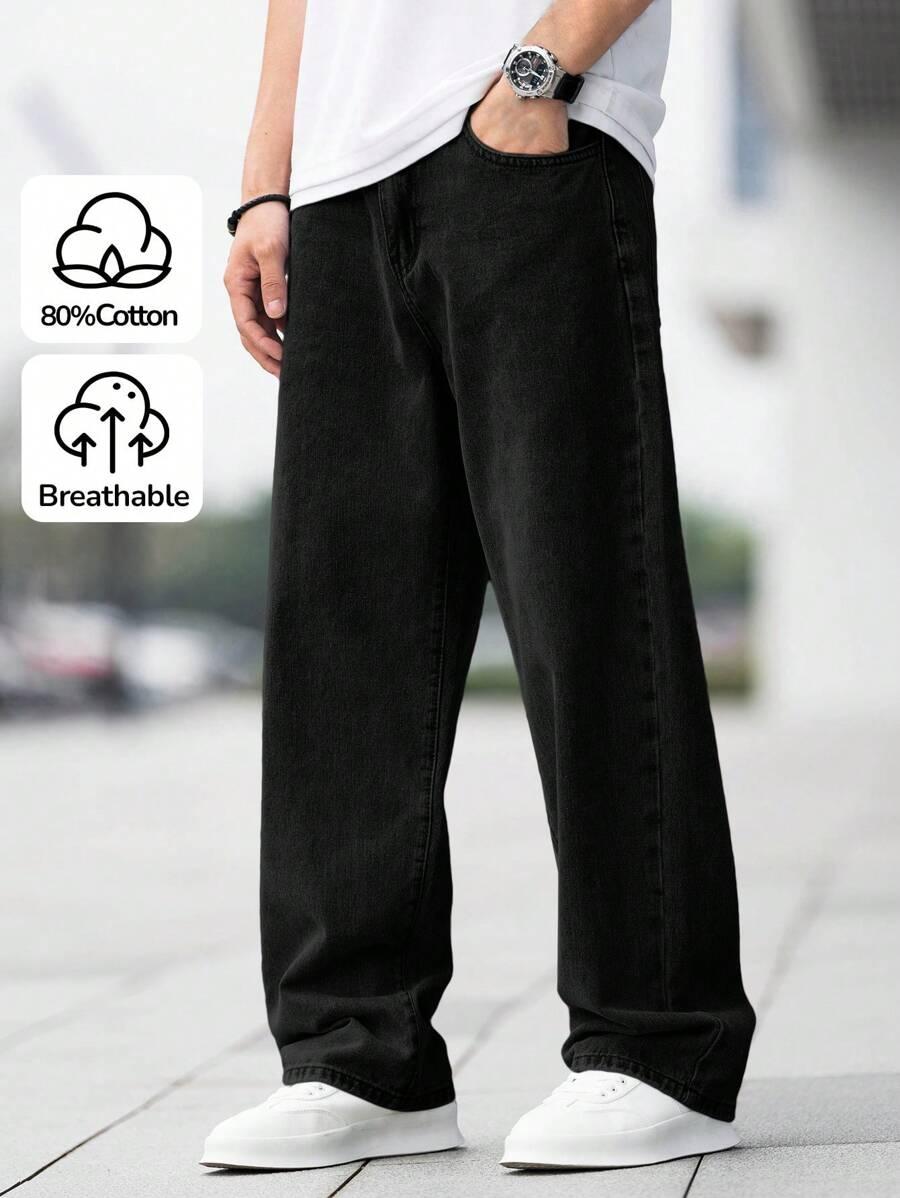 czarne spodnie jeans prosta nogawka 