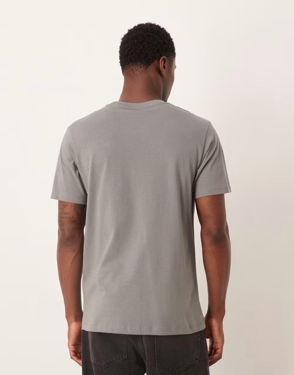 SZARY T-SHIRT OKRĄGŁY DEKOLT