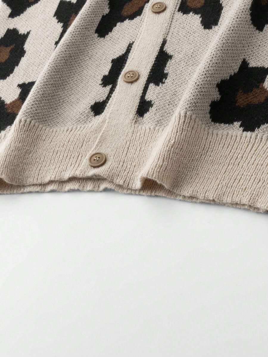 SWETER MĘSKI ROZPINANY Z WZOREM W PANTERKĘ 