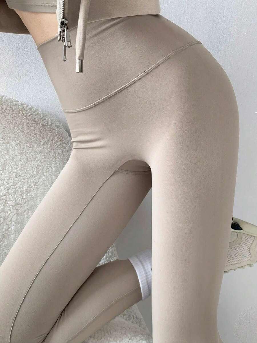 BEŻOWE KLASYCZNE LEGGINSY 