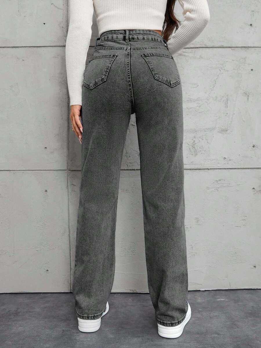 SZARE SPODNIE JEANS 