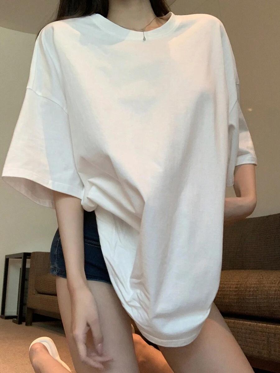 biały t-shirt oversize