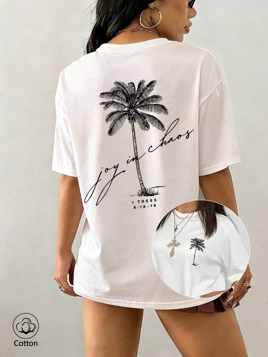 biały t-shirt print