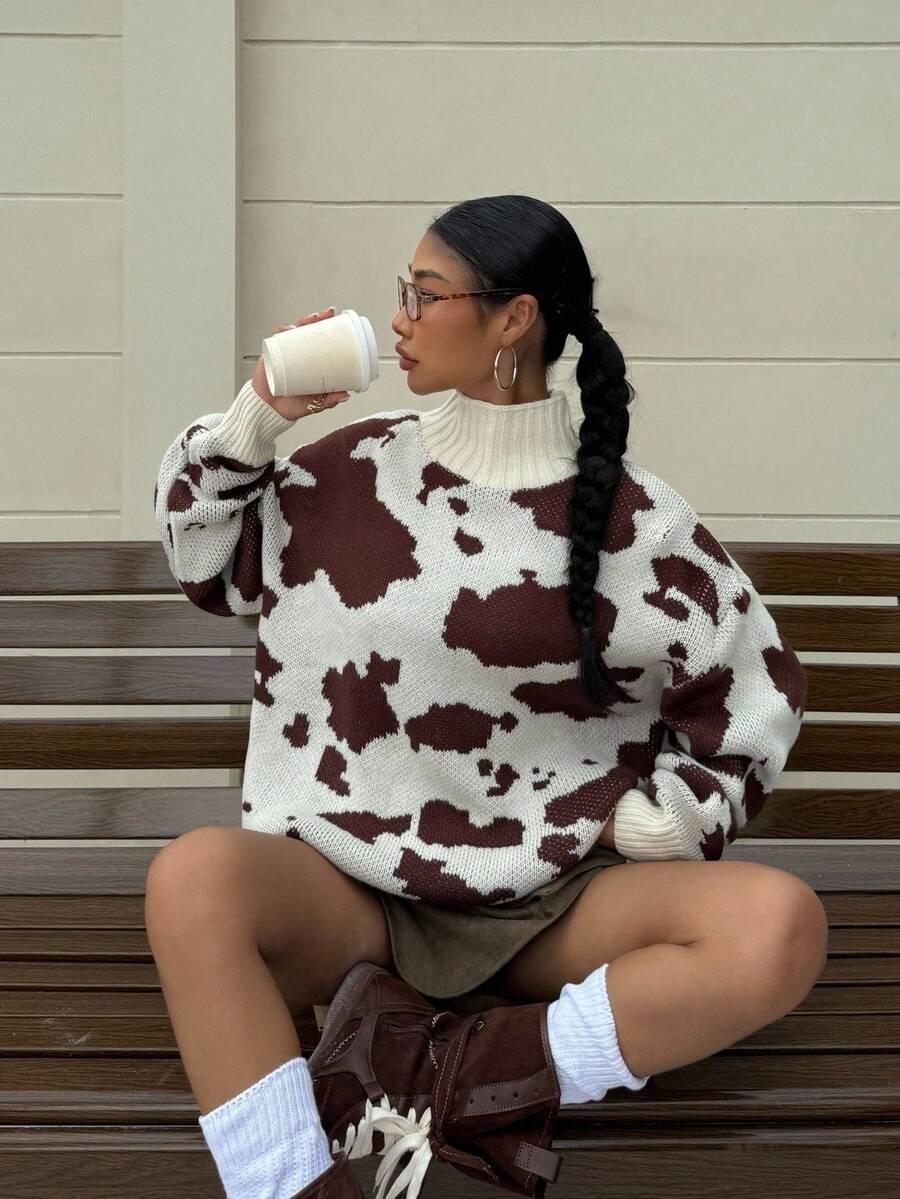 sweter cow print