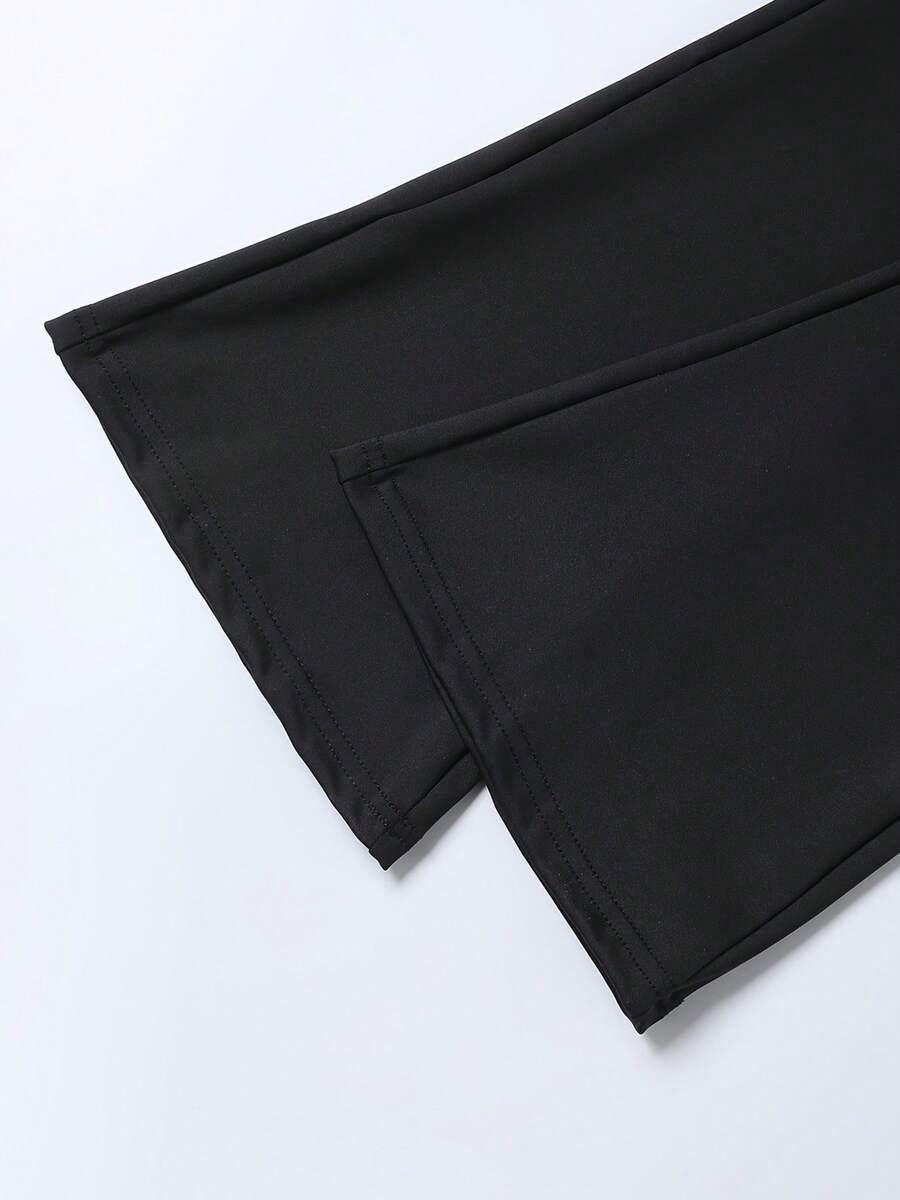 czarne klasyczne legginsy