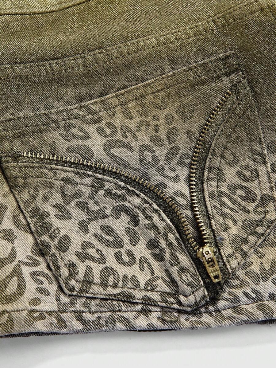 spodenki jeans animal print