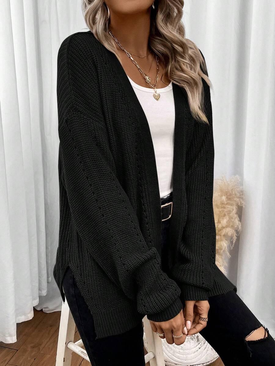 CZARNY SWETER KARDIGAN 