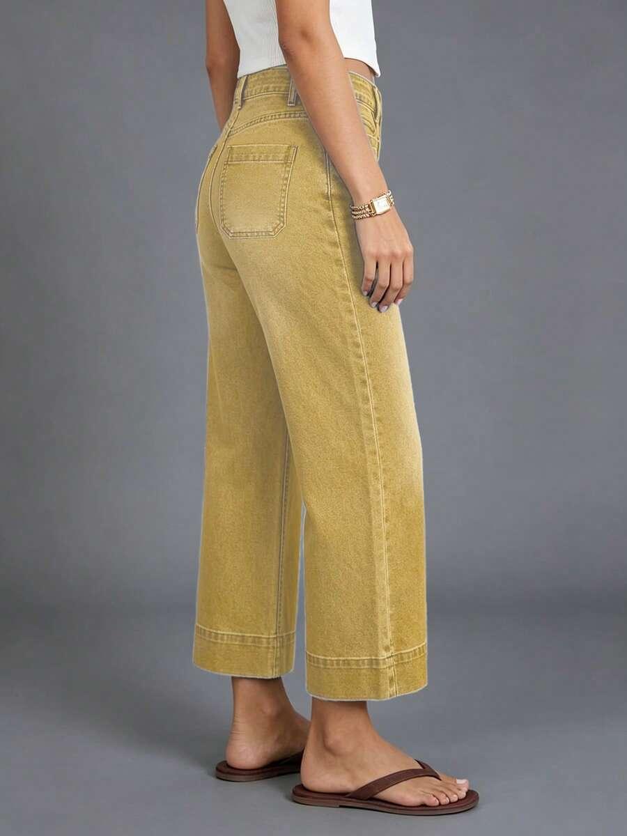 żółte spodnie jeans