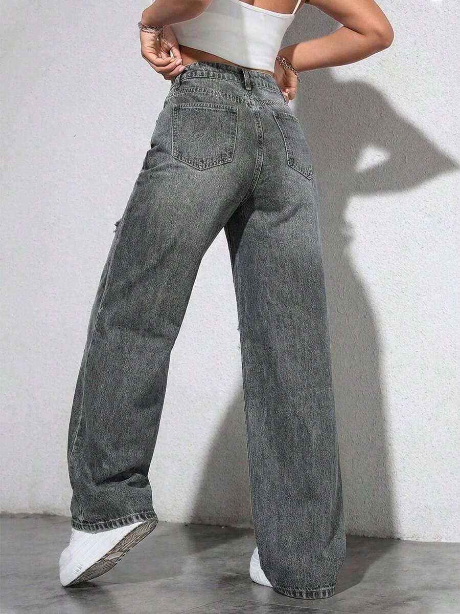 szare spodnie jeans