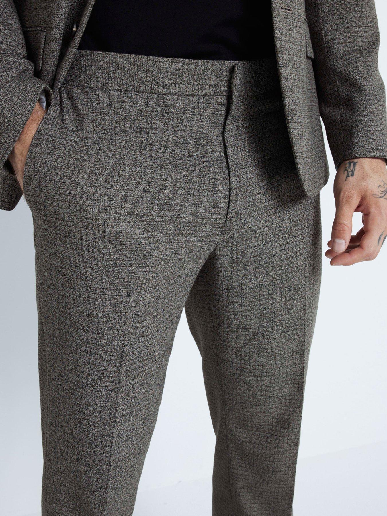 RIVER ISLAND SPODNIE GARNITUROWE SLIM FIT
