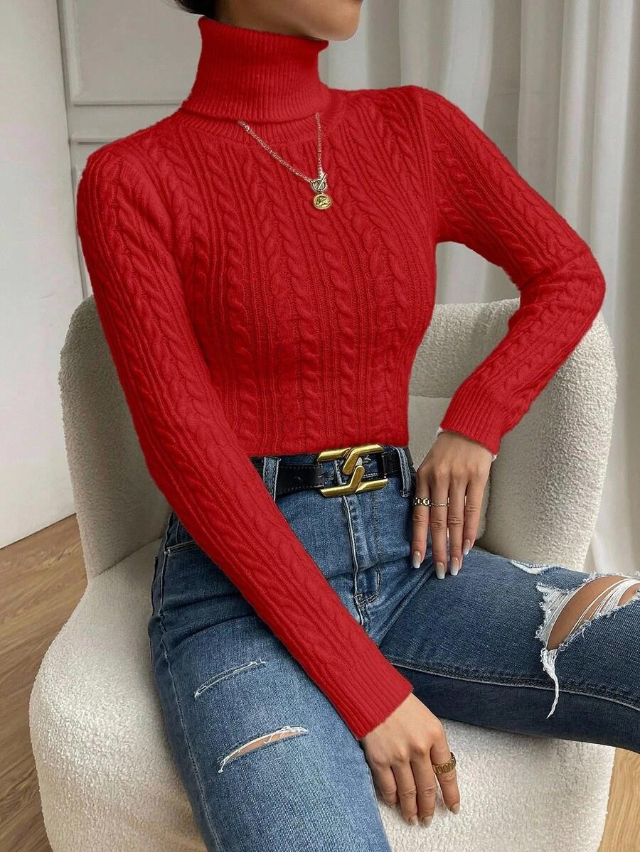czerwony sweter golf