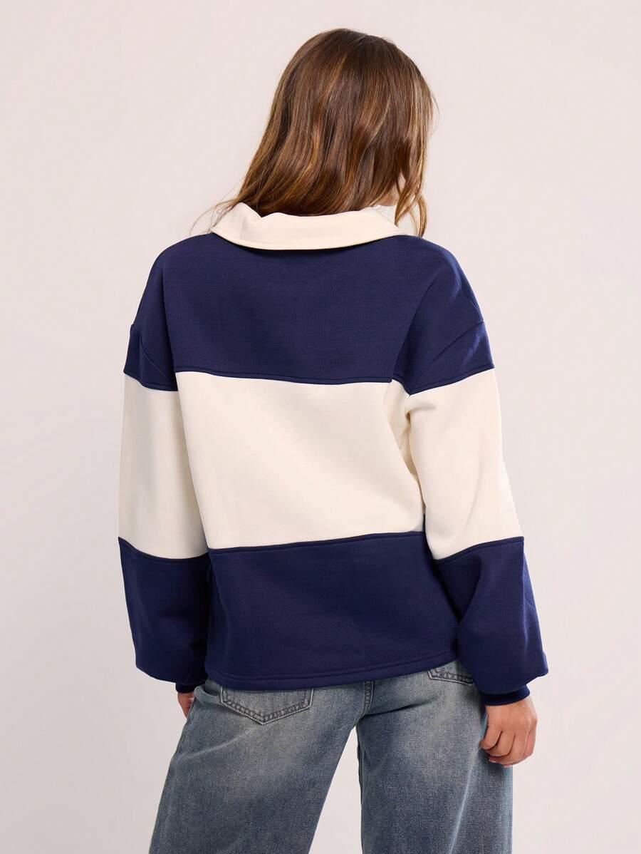 BLUZA W PASKI KOŁNIERZYK