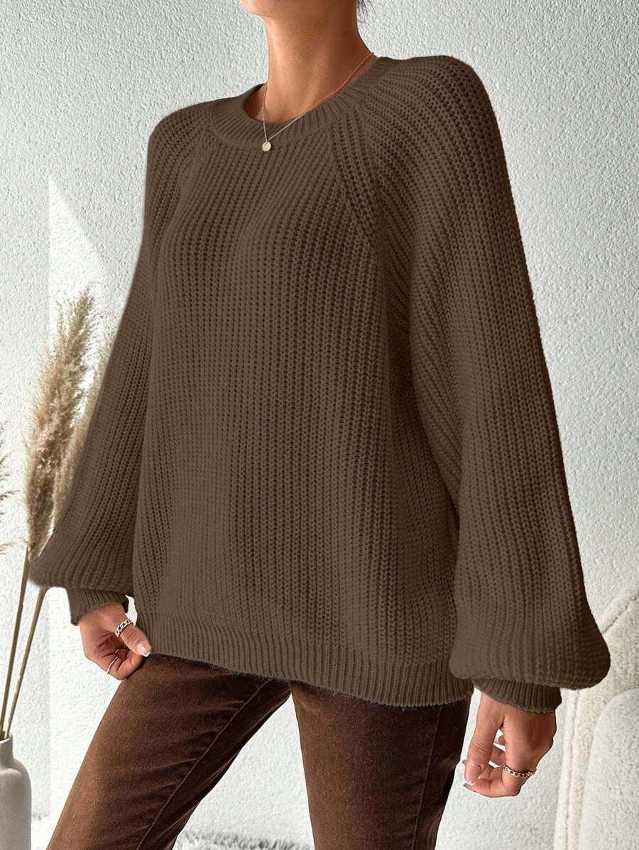 brązowy sweter oversize