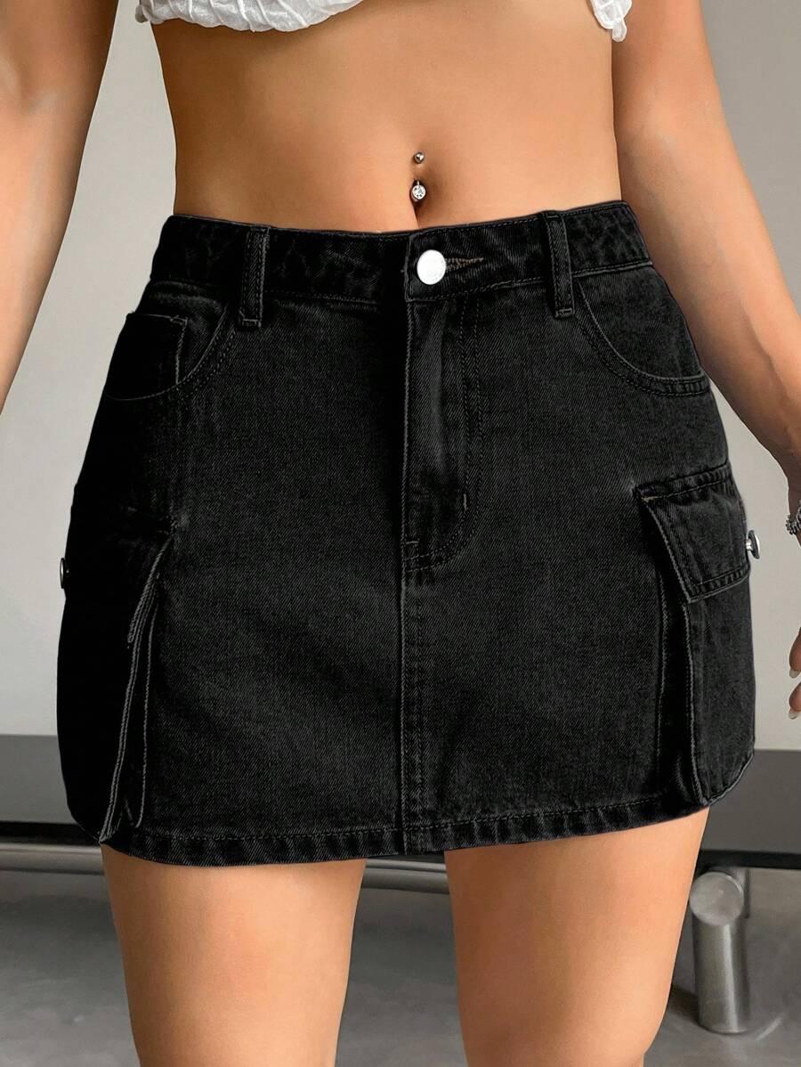 CZARNA SPÓDNICA JEANS