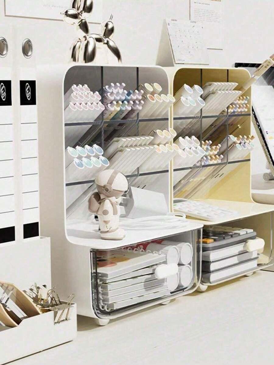 biały organizer na biurko