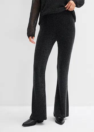 ROZKLOSZOWANE LEGGINSY Z POŁYSKUJĄCEGO MATERIAŁU