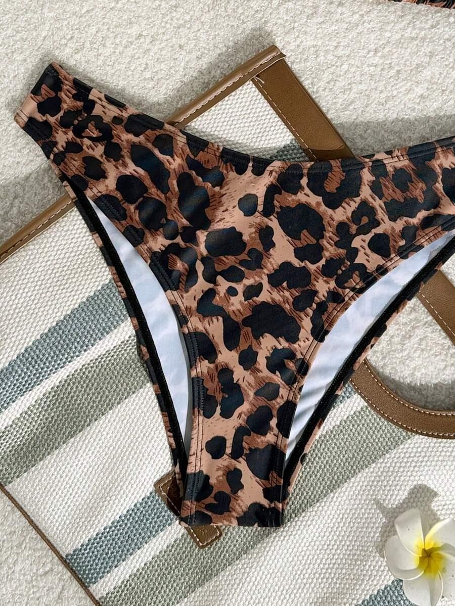 dwuczęściowy strój kąpielowy animal print