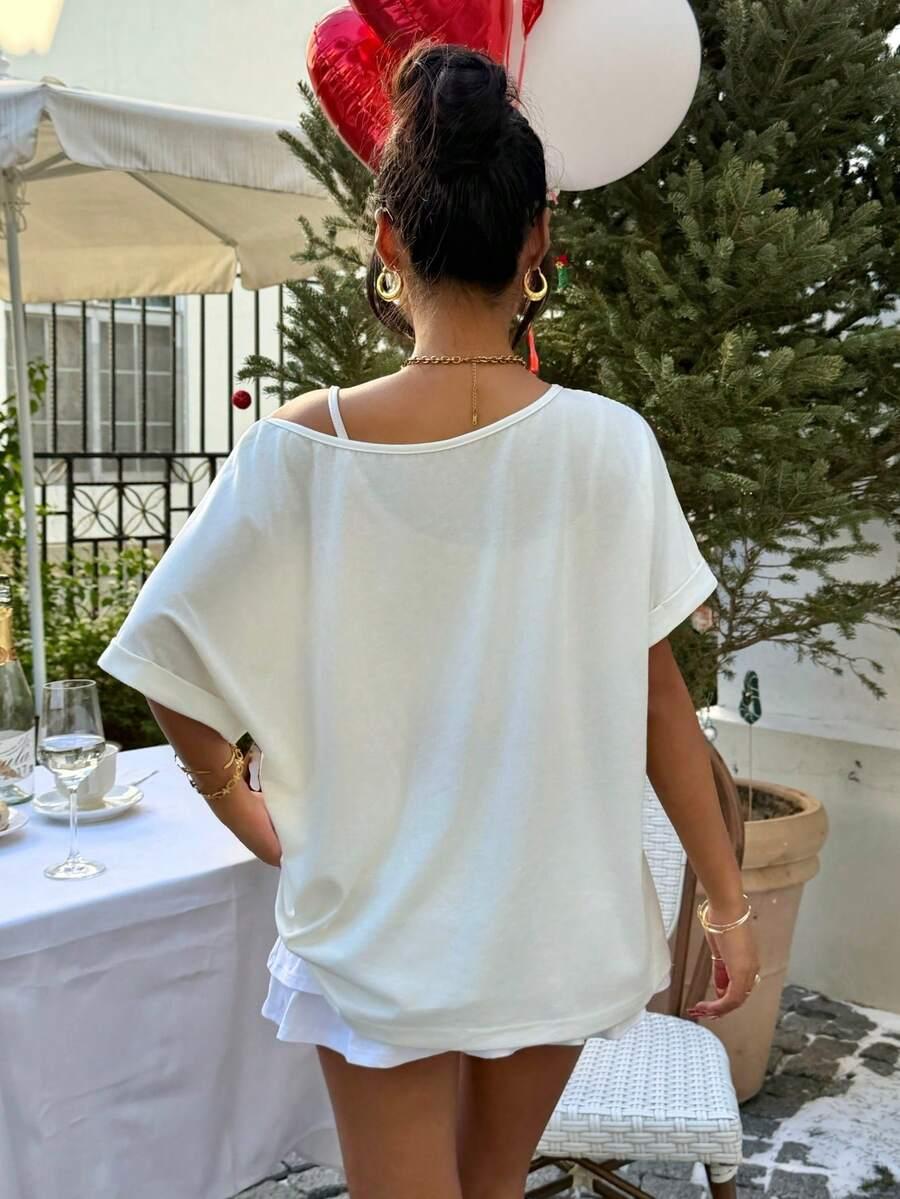 biały t-shirt nadruk