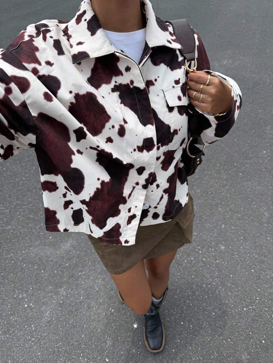 koszula cow print guziki