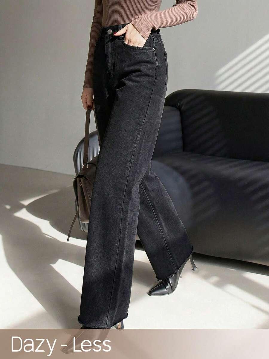 czarne spodnie wysoki stan jeans