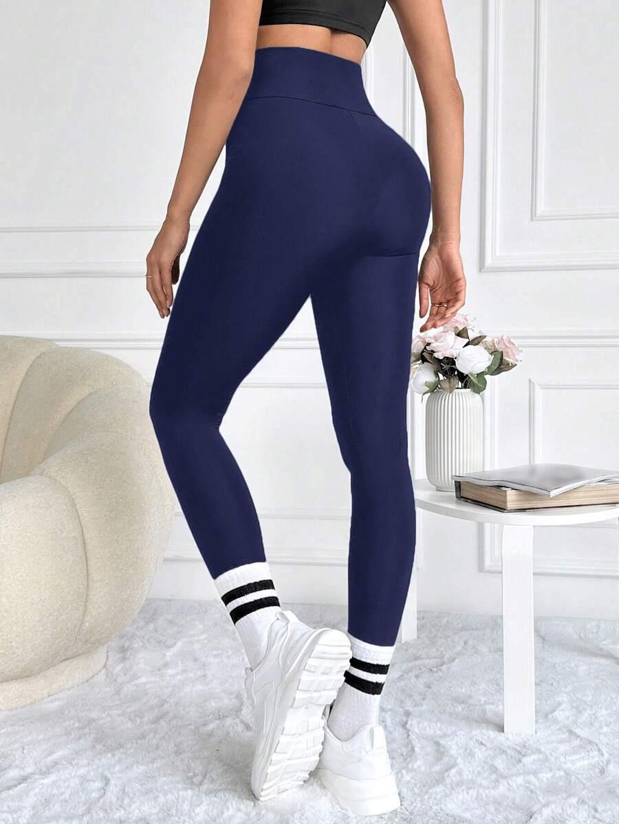 GRANATOWE LEGGINSY WYSOKI STAN 