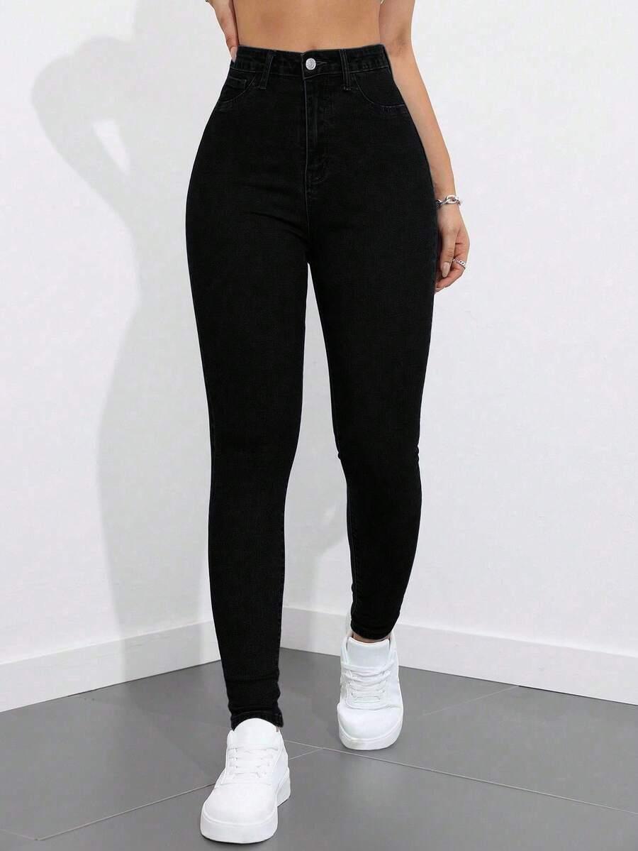 czarne spodnie jeans 