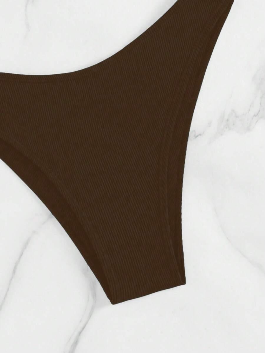 brązowy prążkowany dół od bikini 