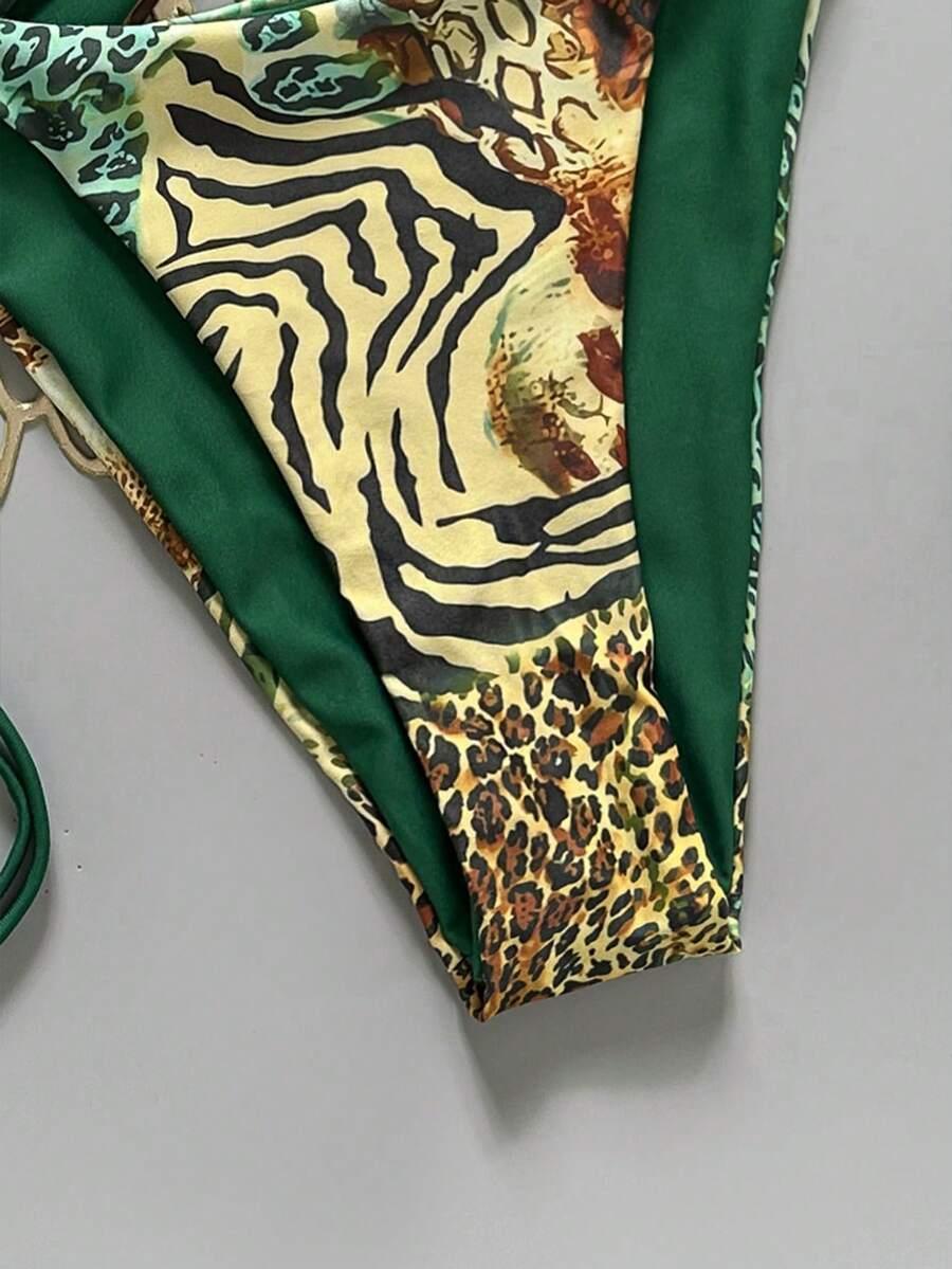 KOMPLET BIKINI W PANTERKĘ