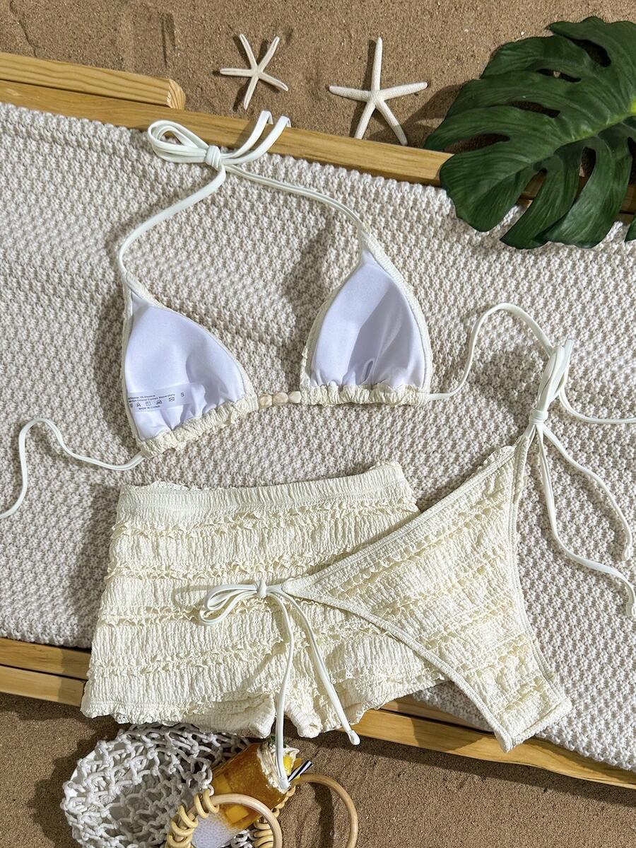TRZYCZĘŚCIOWY KOMPLET BIKINI TESKTURA