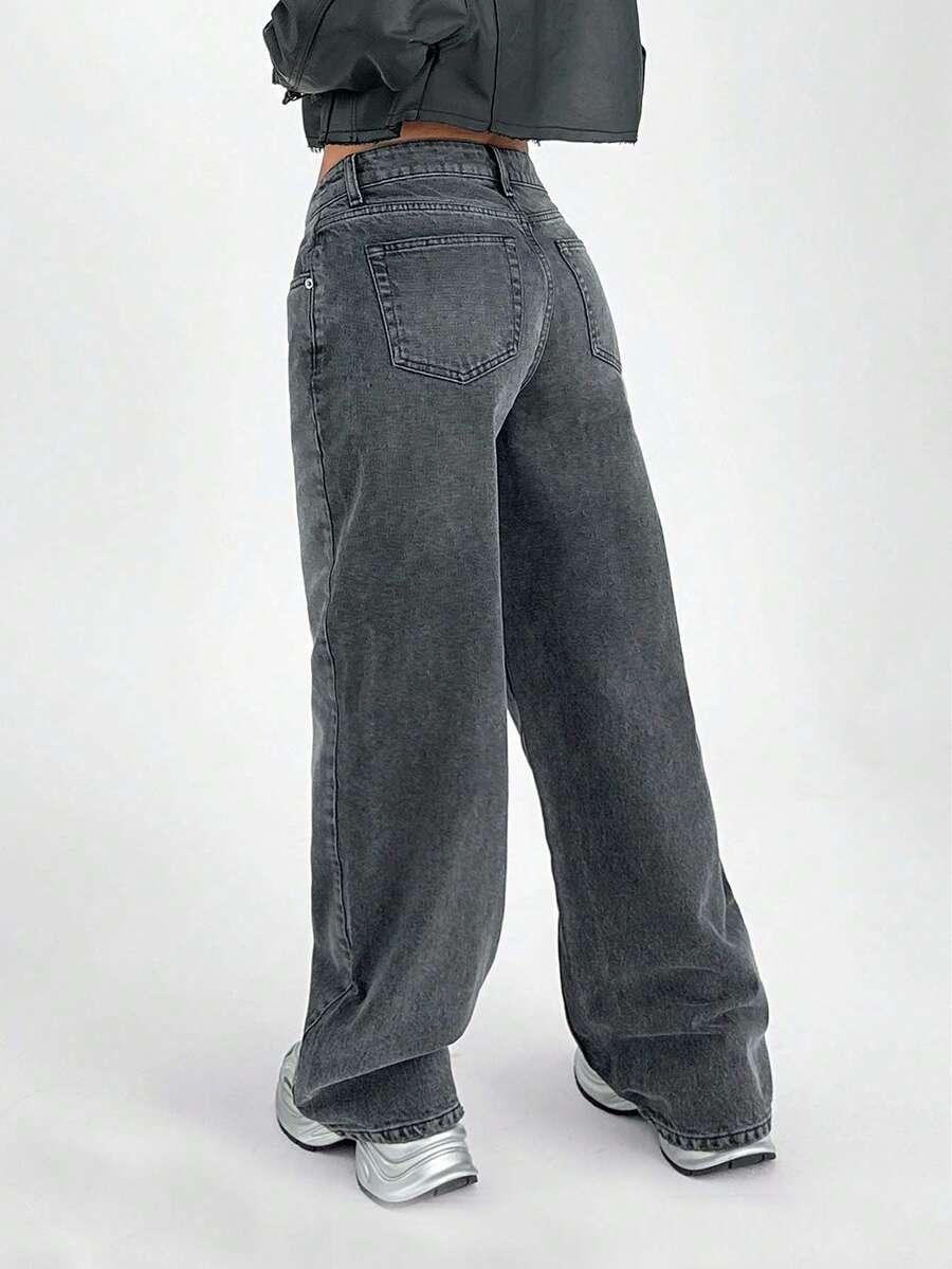 SZARE SPODNIE JEANS 