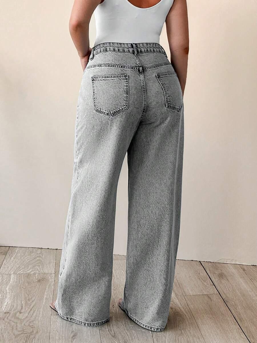 SZARE SPODNIE JEANS