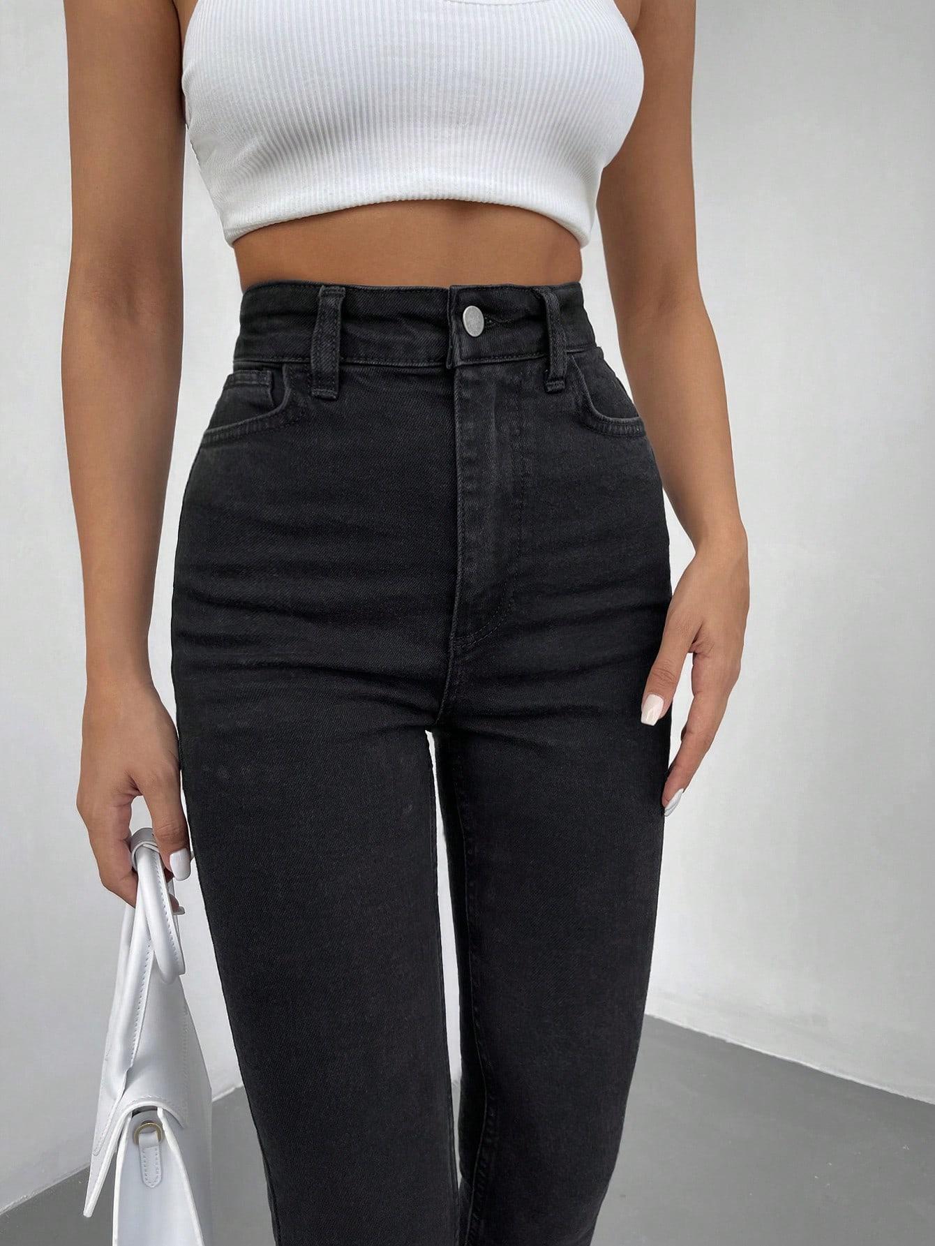 CZARNE SPODNIE JEANS 