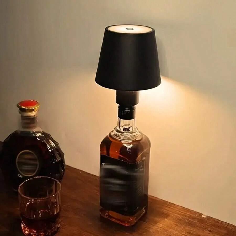 biała lampka nocna klosz na butelkę