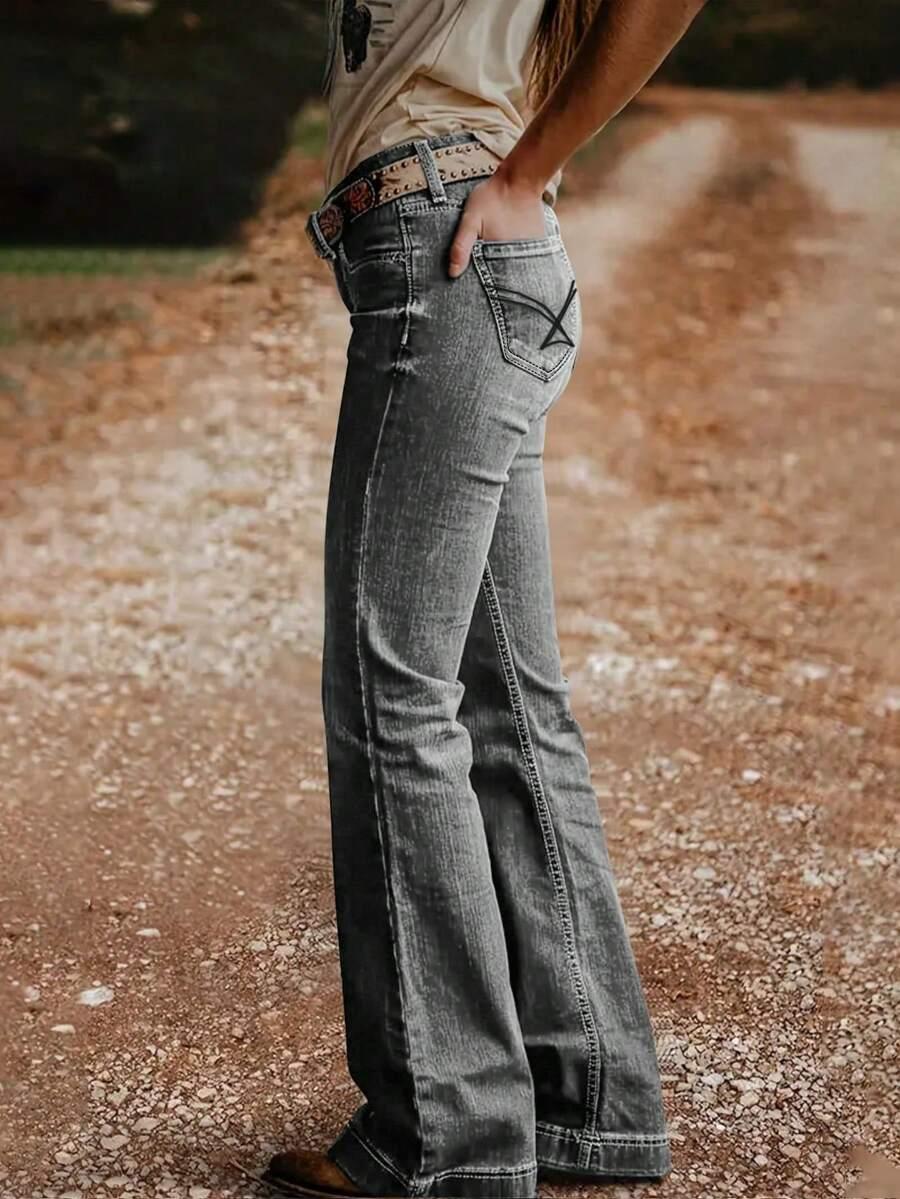 SZARE SPODNIE JEANS