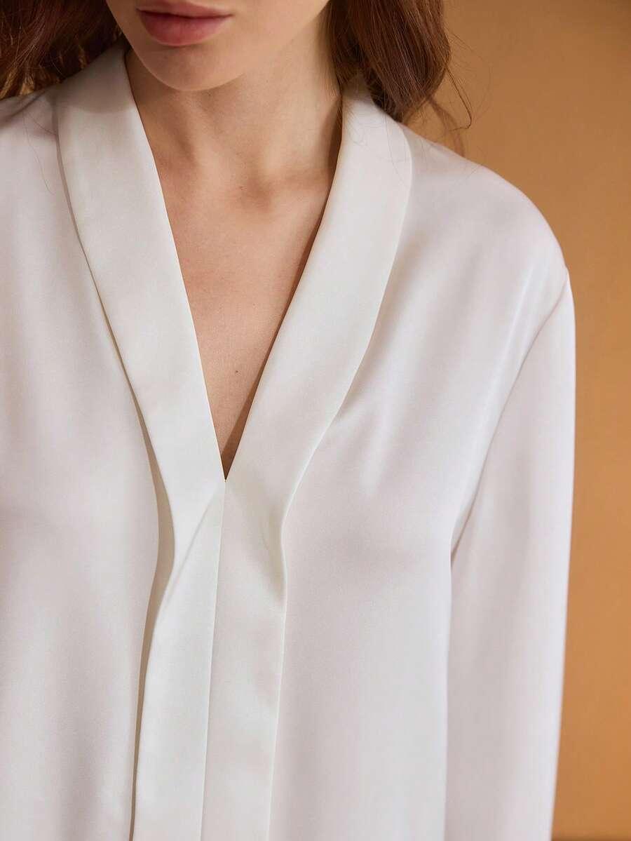 BIAŁA KOSZULA V-NECK