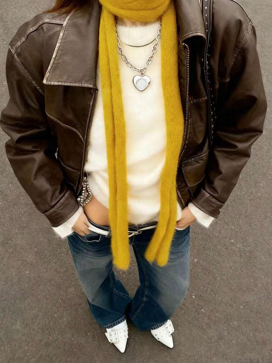 żółty szalik casual