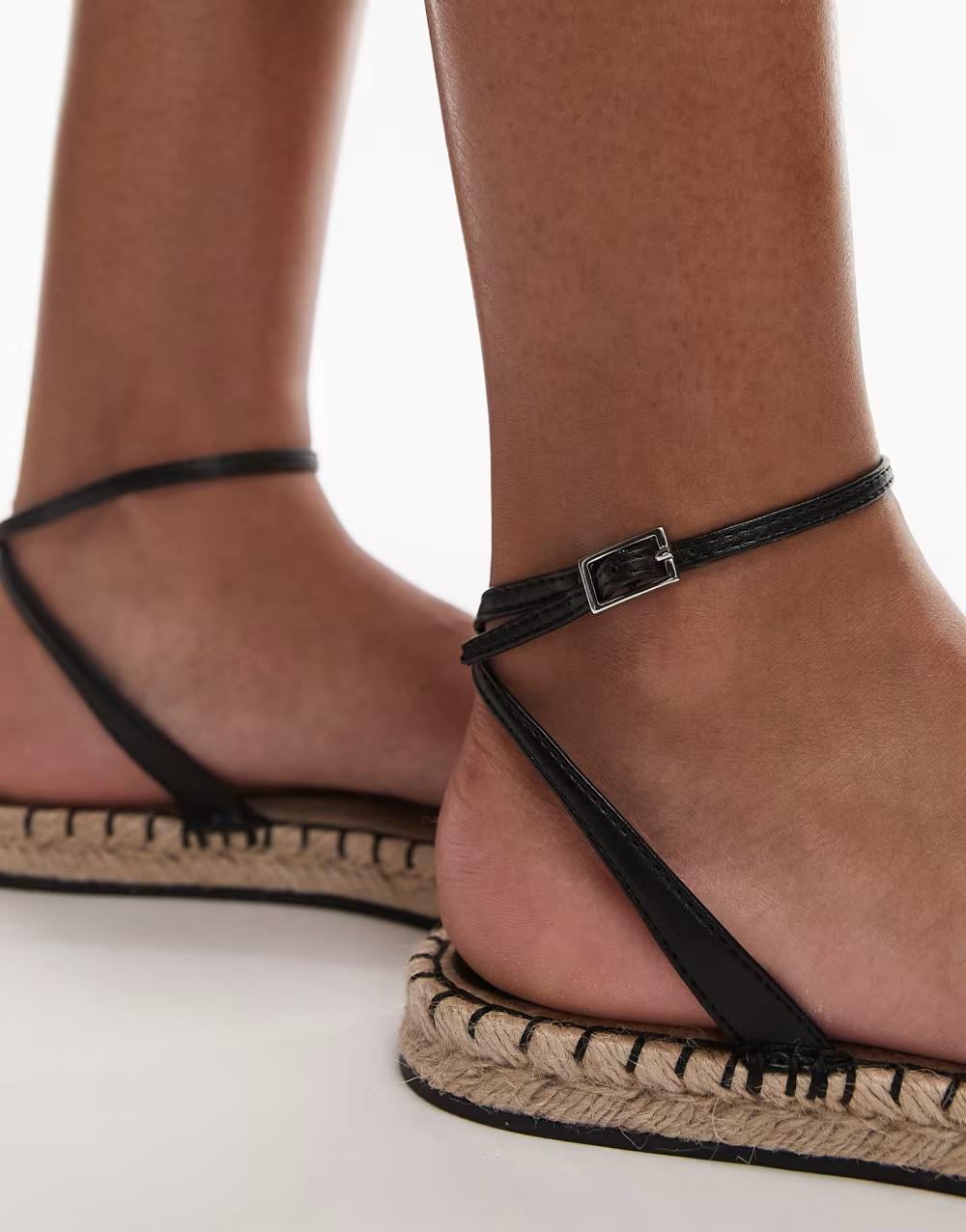 czarne espadryle Hailey siateczka sprzączki