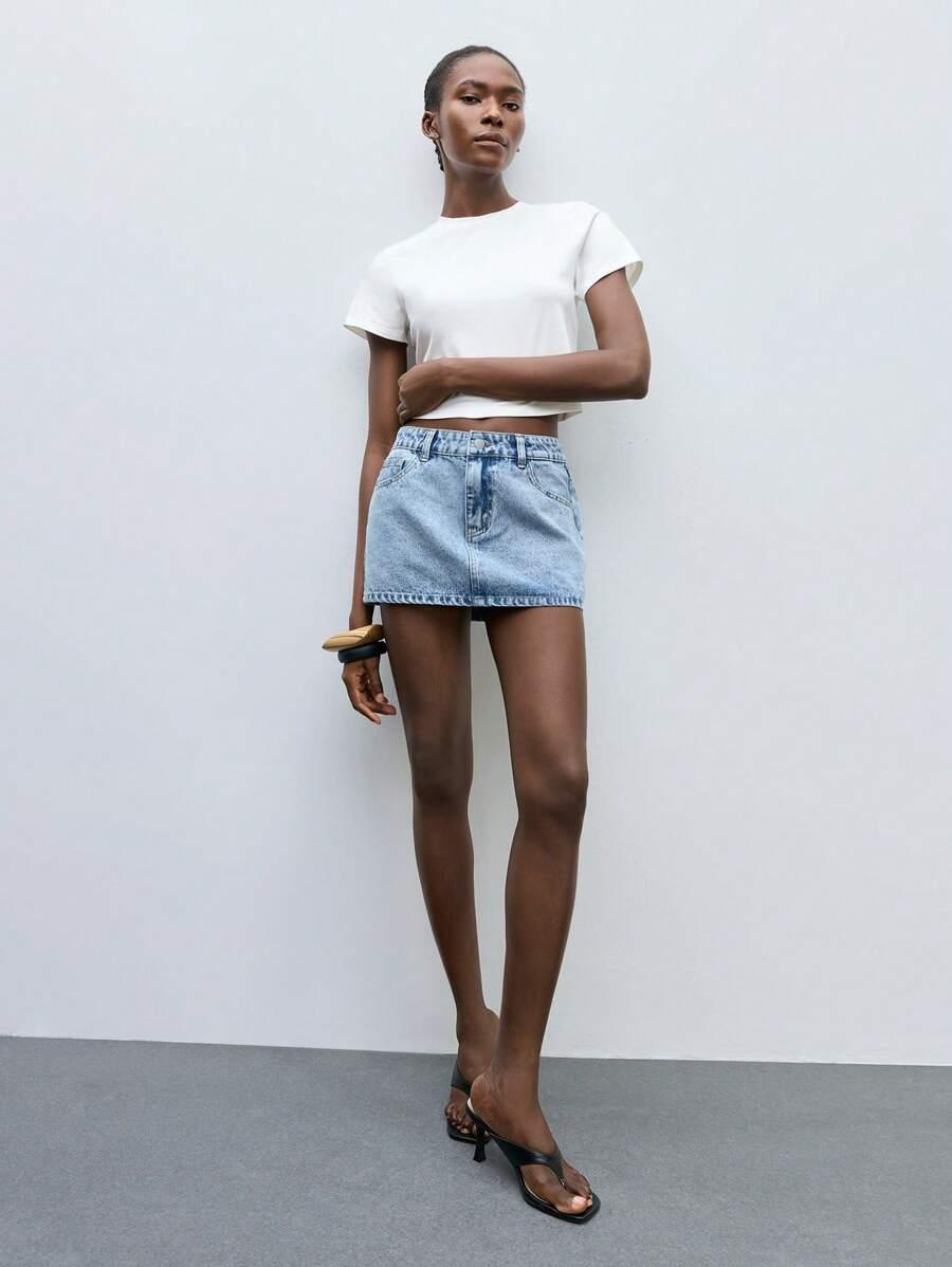 NIEBIESKA SPÓDNICA JEANS 