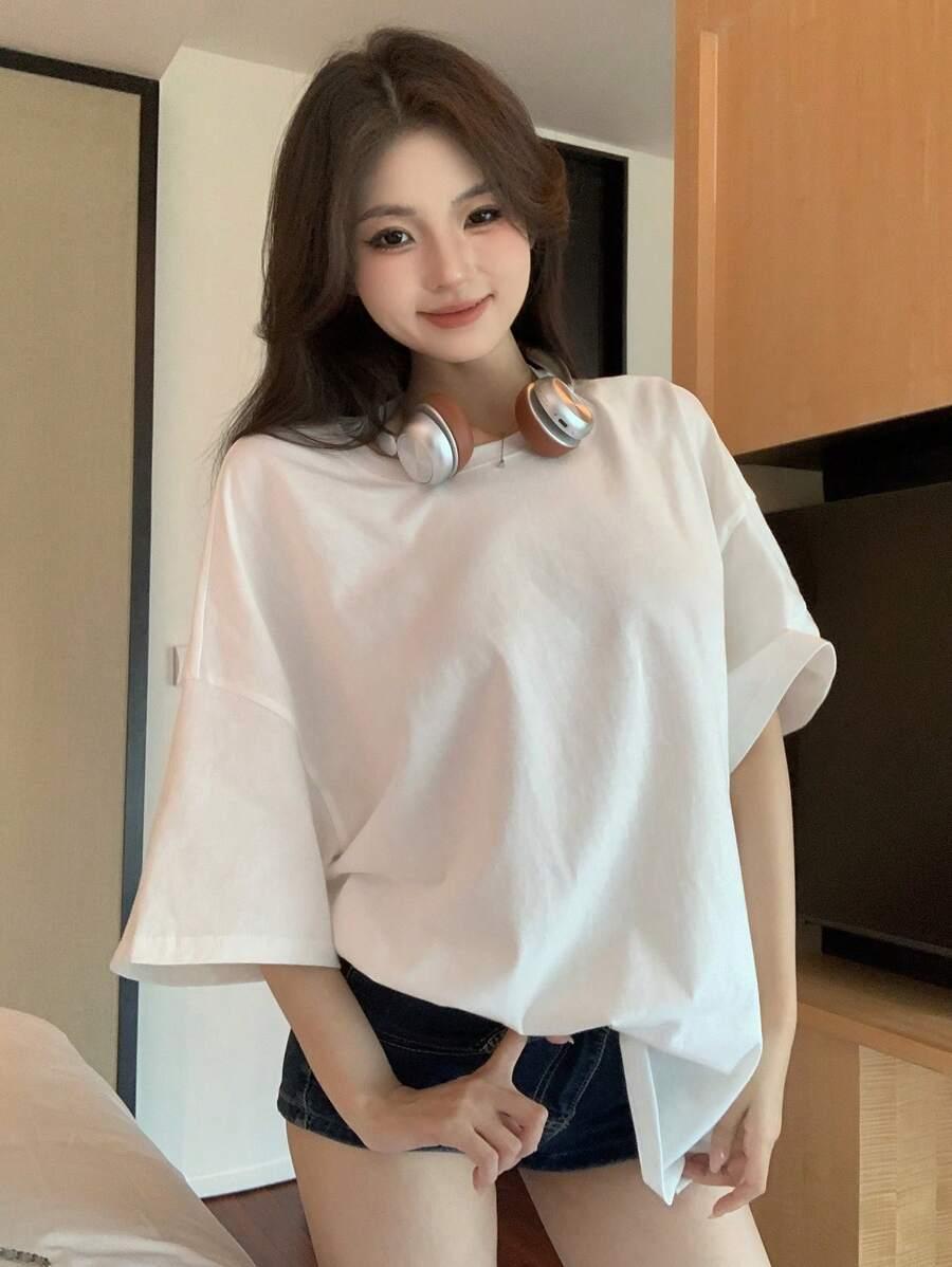 biały t-shirt oversize