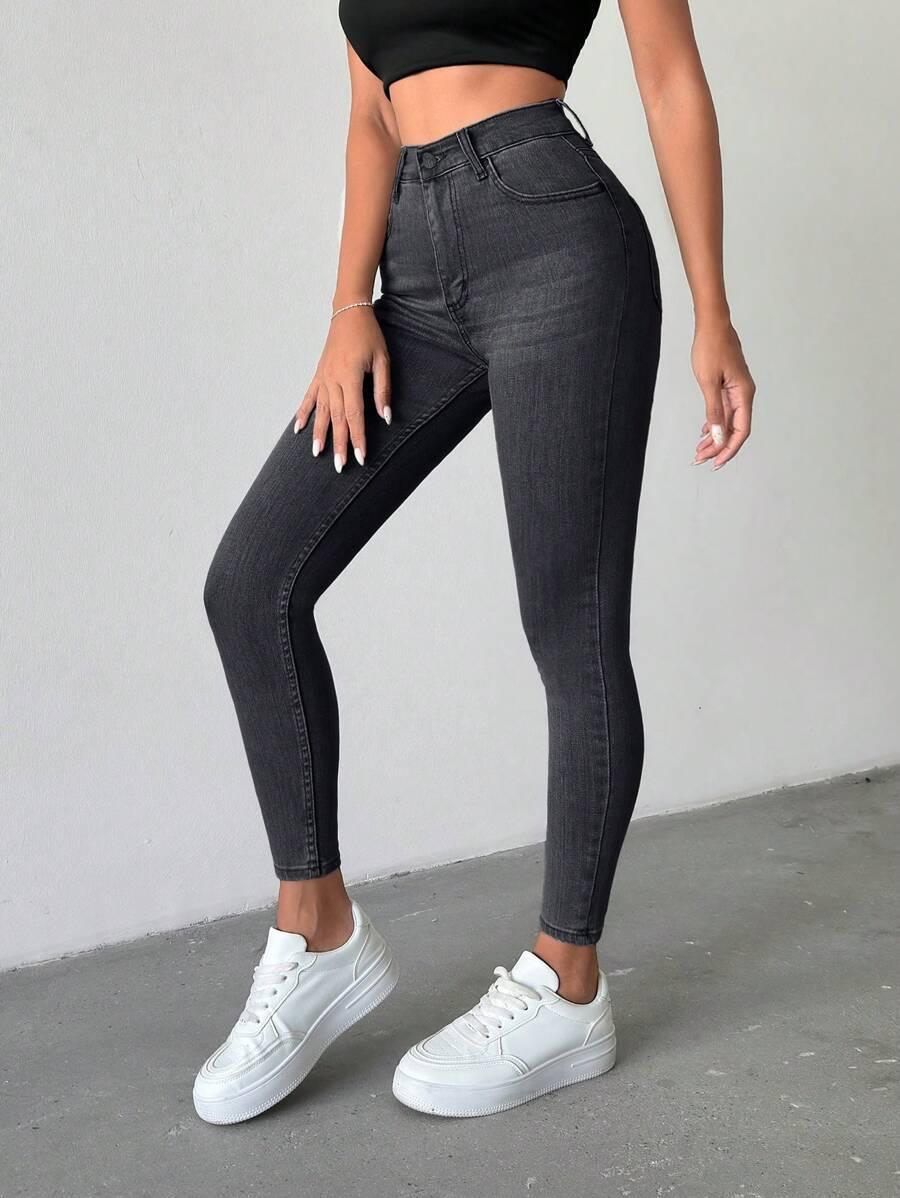 CZARNE SPODNIE JEANS