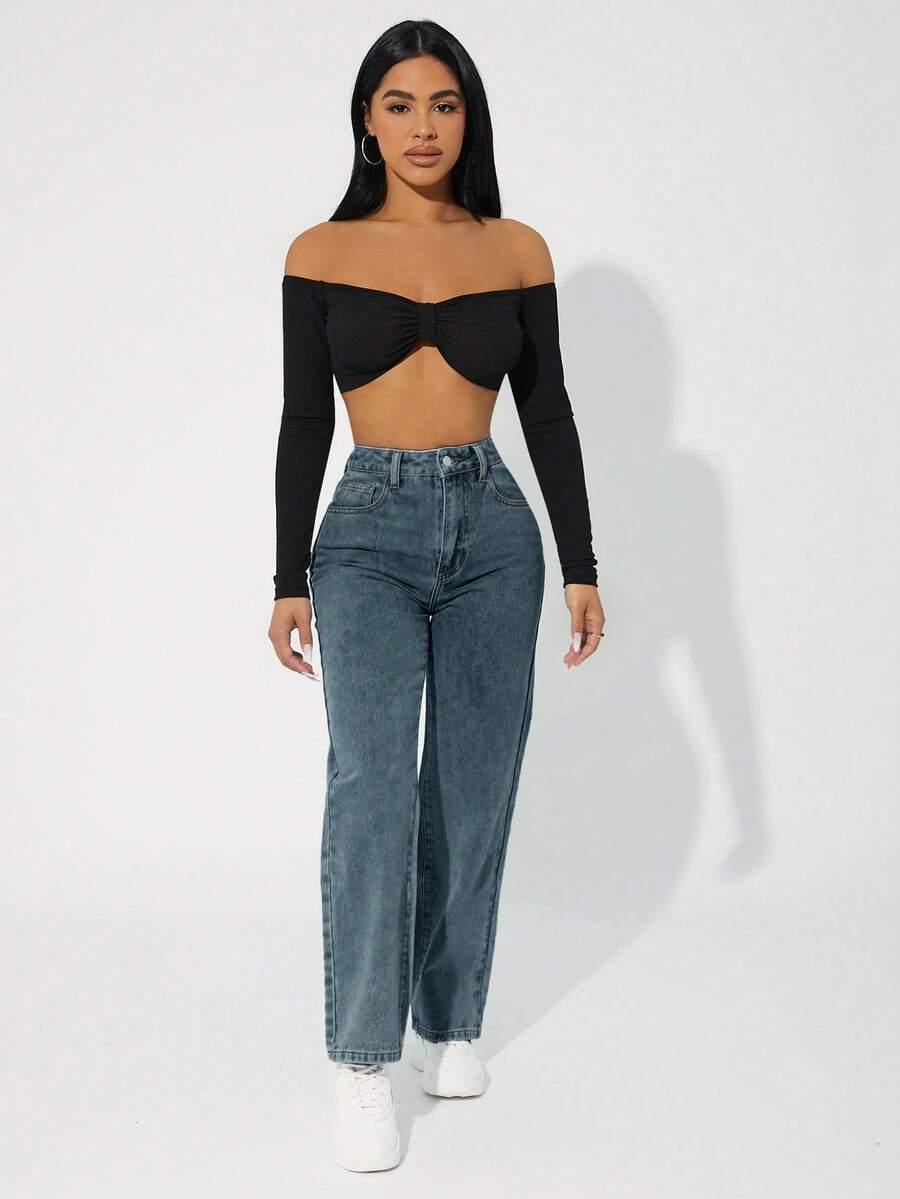 NIEBIESKIE SPODNIE JEANS 